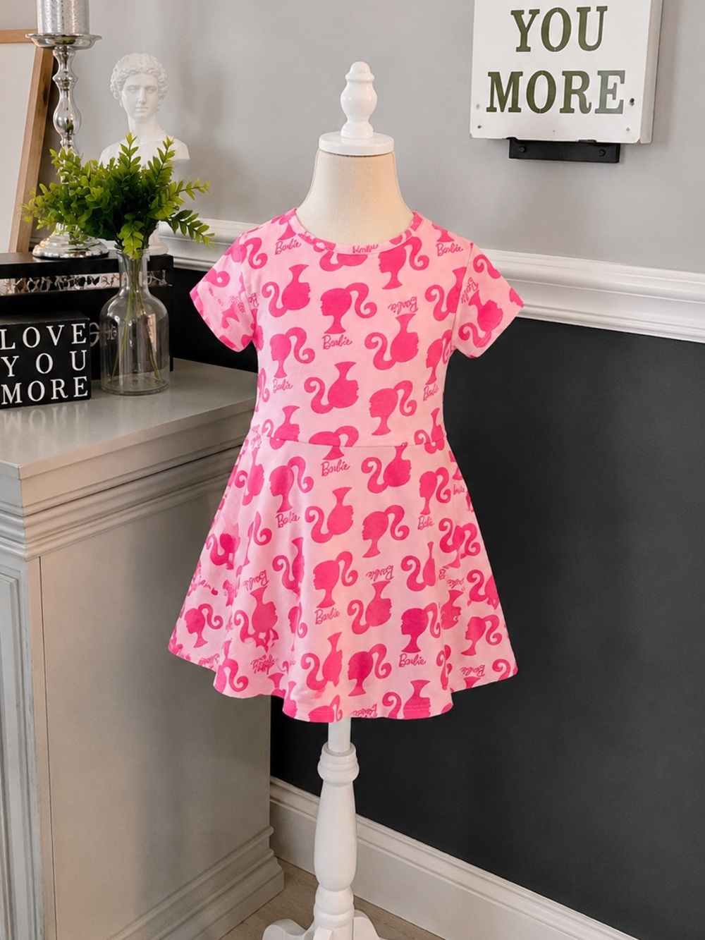 Barbie Girls 5T Pink Logo Dress